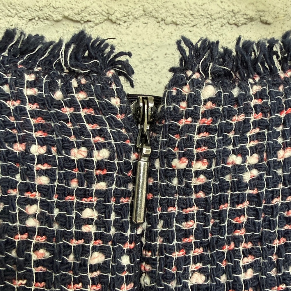 Rebecca Taylor Blue/Pink Sleeveless Tweed Fit & Flare Dress Size 8 - Picture 6 of 14